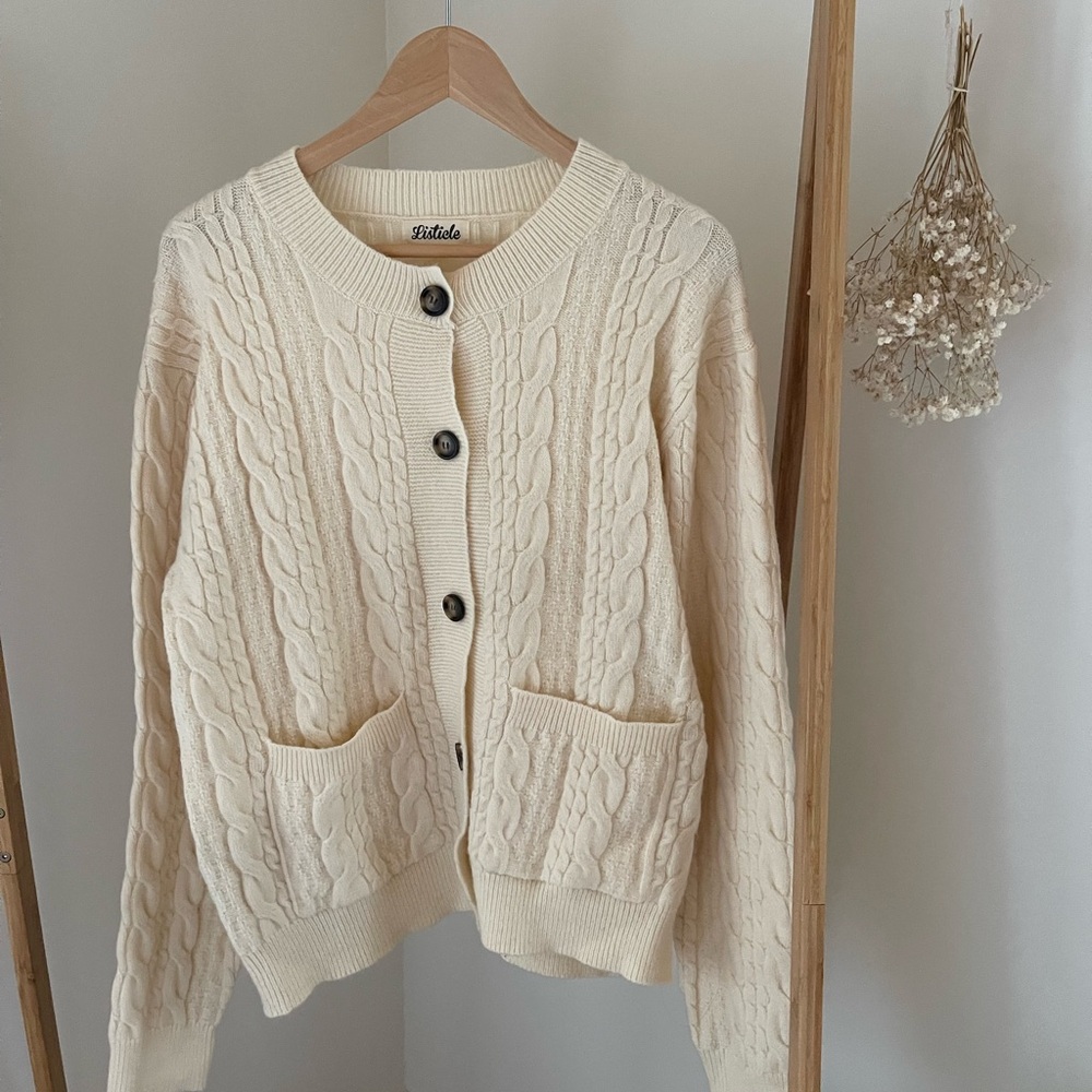 Cable-Knit Cardigan with Pockets